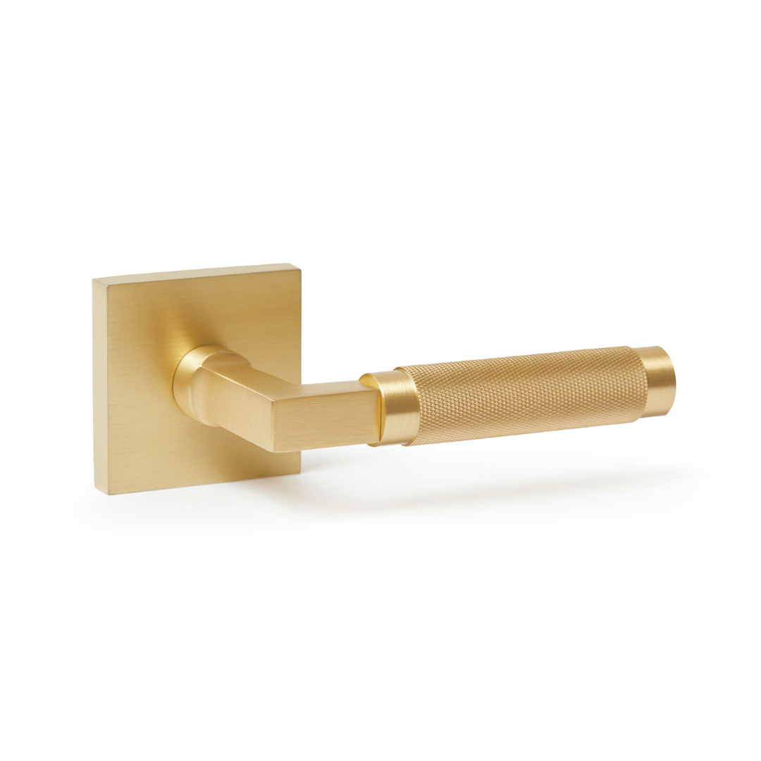 Ibiza Solid Metal Door Handle Lever | Satin Brass Gold | Explore