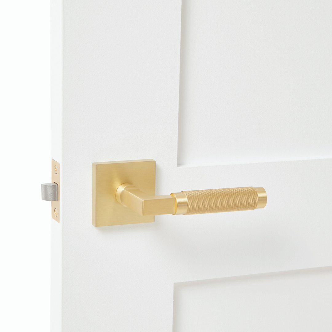 Ibiza Solid Metal Door Handle Lever | Satin Brass Gold | Explore