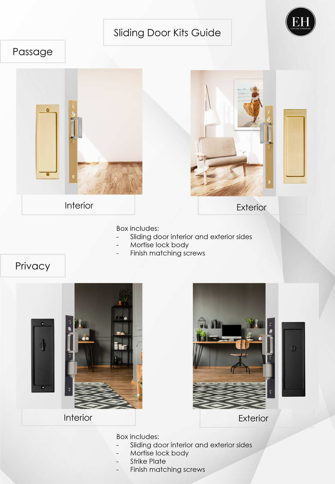 Preston - Passage Pocket Door Set – Explore Hardware