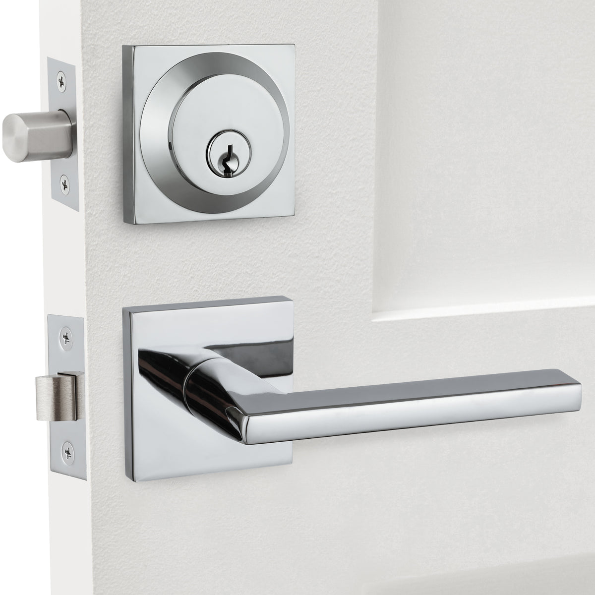Square Deadbolt Polished Chrome Explore Hardware