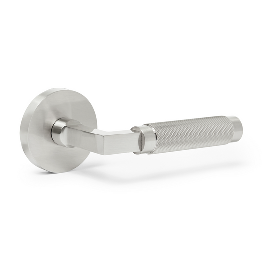 Montreal Solid Metal Door Handle Lever | Satin Silver | Explore
