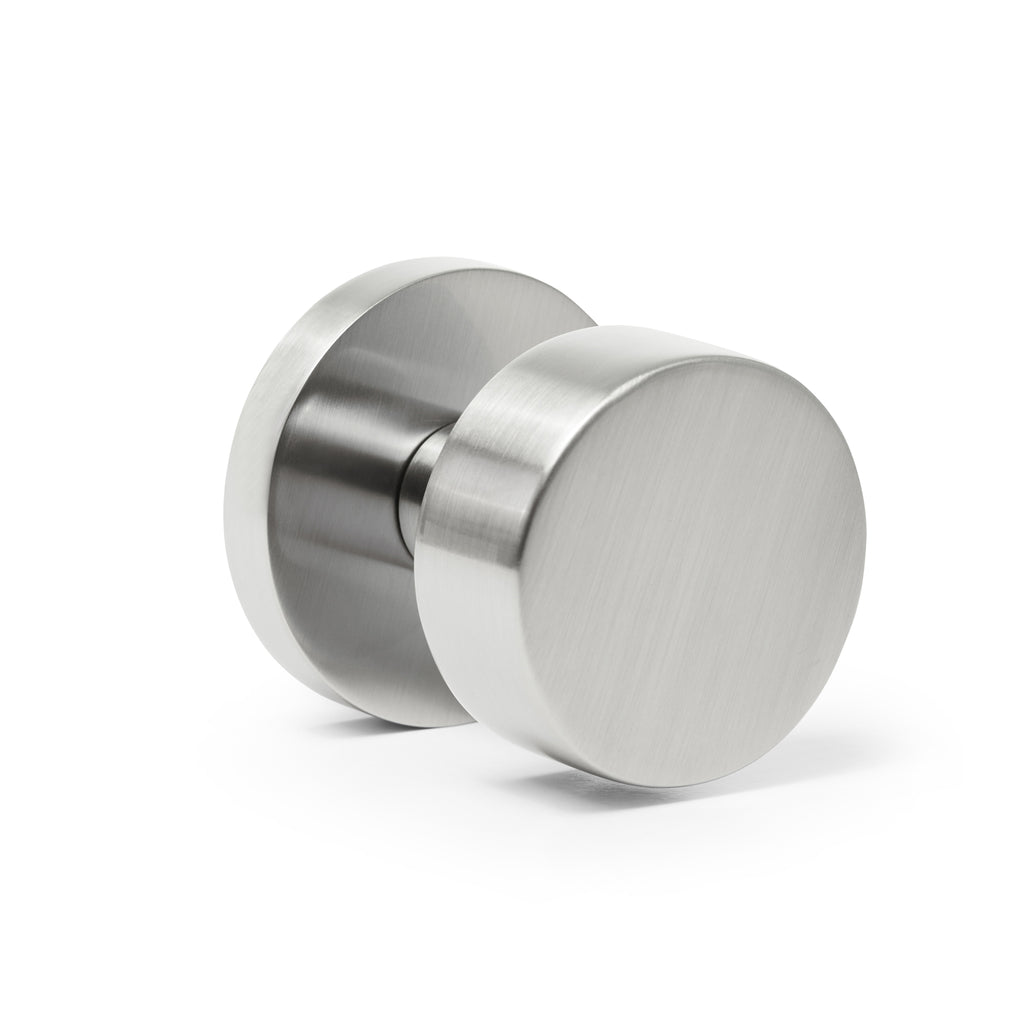 Sao Paulo Round Solid Metal Door Knob | Satin Silver | Explore